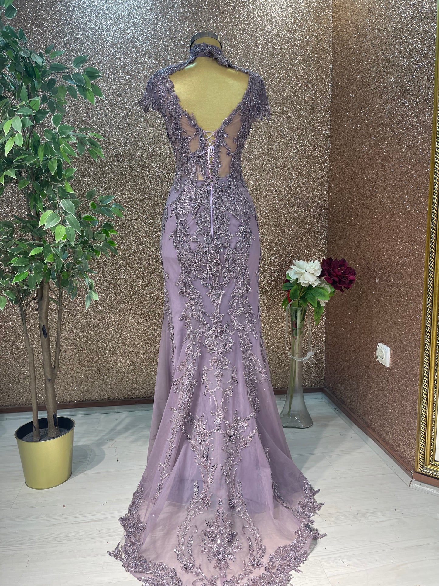 💜 Lilac Mermaid Evening Dress