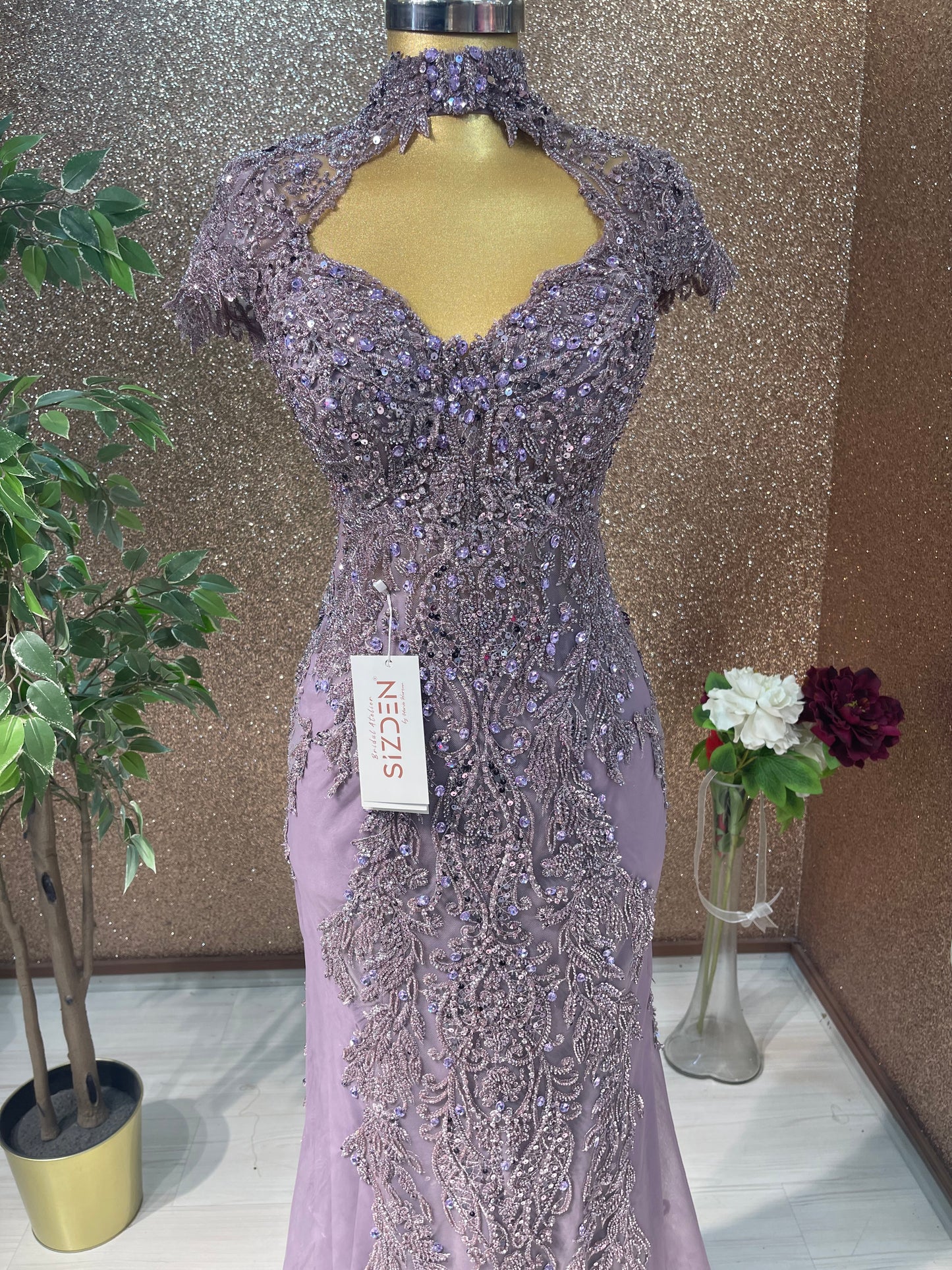 💜 Lilac Mermaid Evening Dress