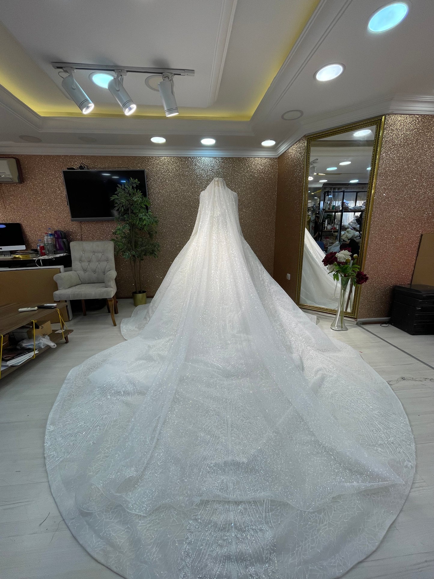 Custom Order Hijab Emboroidered Wedding Dress %50 deposit