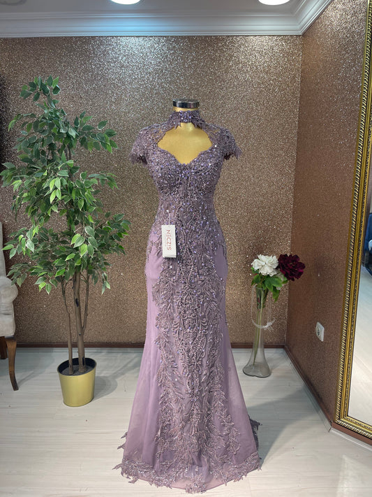 💜 Lilac Mermaid Evening Dress